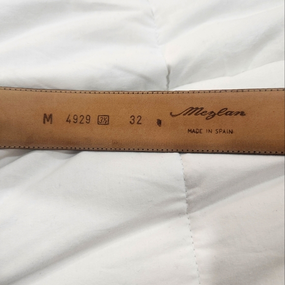 Mezlan Brown Genuine Leather Belt Size 32 - Picture 5 of 8